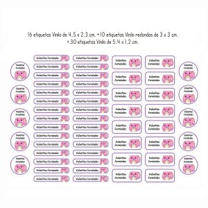 56 u. 3 tamaños – Etiquetas de Vinilo lavables para Objetos y Utiles