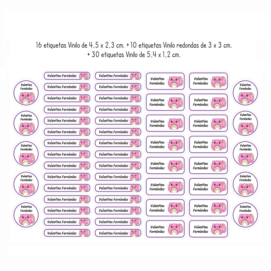 56 u. 3 tamaños - Etiquetas de Vinilo lavables para Objetos y Utiles - Imagen 2