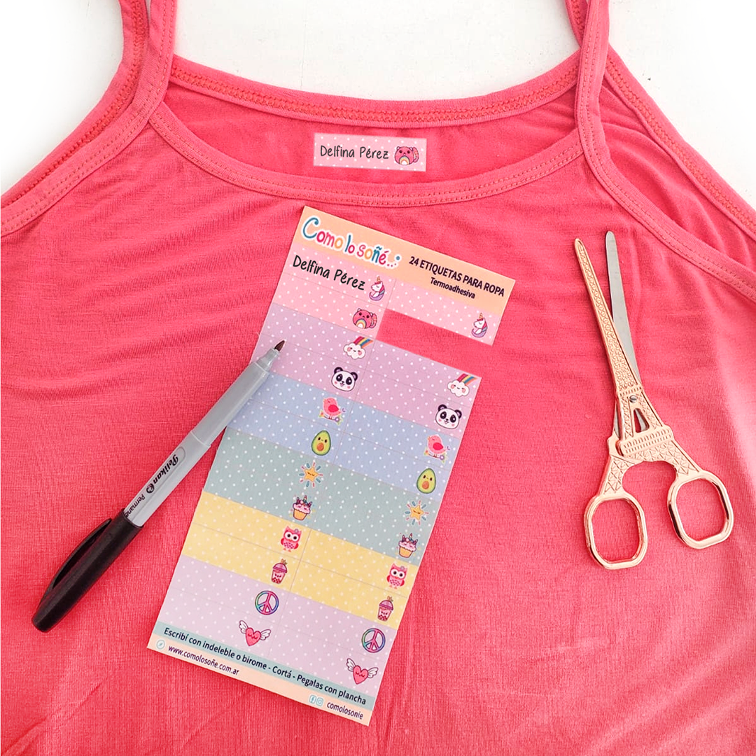 COMBO DE 94 ETIQUETAS EXPRESS PARA ESCRIBIR para Ropa y Objetos. Modelo: Fantasía - Imagen 10