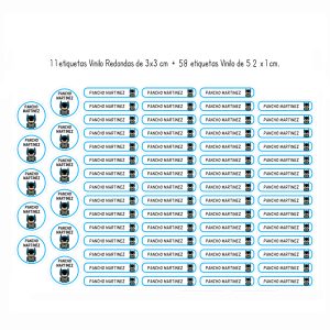59 + 11 u. – Etiquetas de Vinilo lavables para Objetos y Utiles