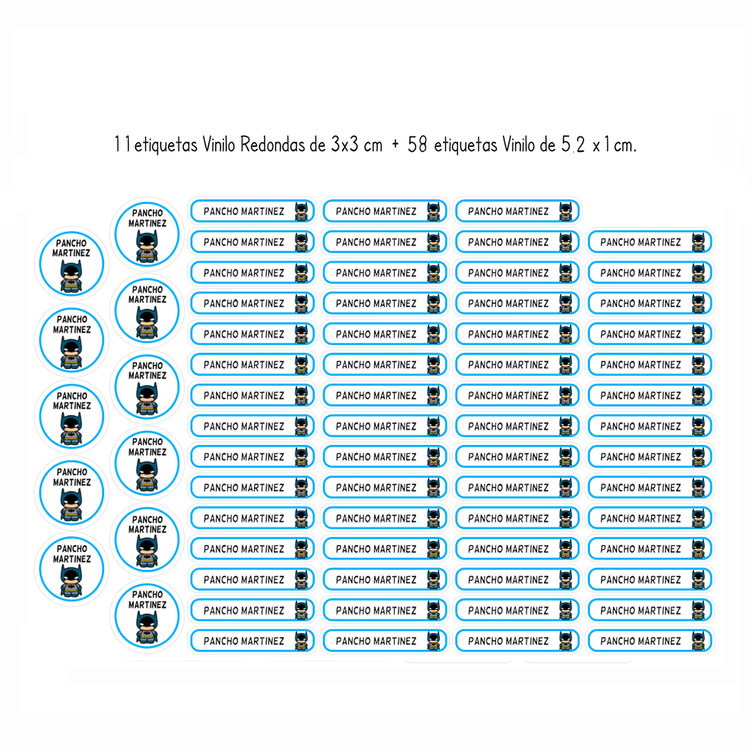 59 + 11 u. - Etiquetas de Vinilo lavables para Objetos y Utiles - Imagen 2