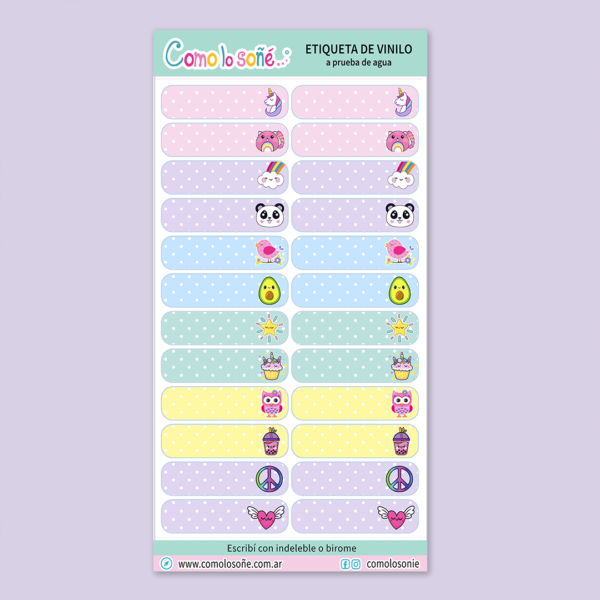 ETIQUETAS EXPRESS PARA ESCRIBIR de Vinilo, a prueba de agua. En stock!!! Fantasía con Fondo