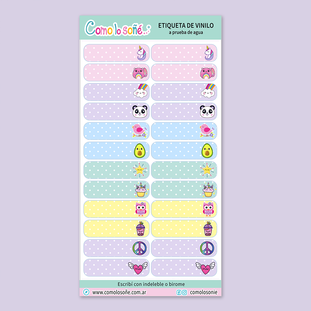 ETIQUETAS EXPRESS PARA ESCRIBIR de Vinilo, a prueba de agua. En stock!!! Fantasía con Fondo