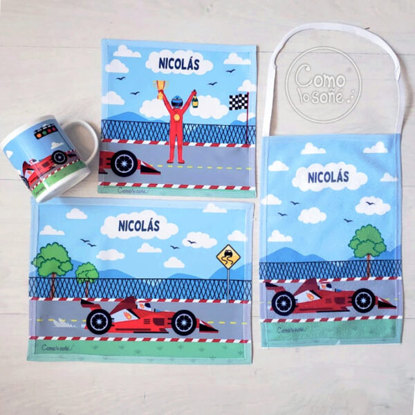 Fórmula 1, Set de Jardín con taza personalizado con Nombre