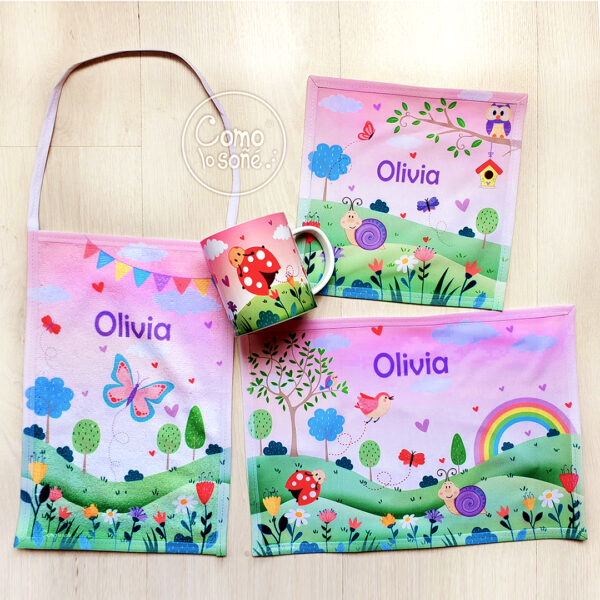 Bichitos, Set de Jardín con taza personalizado con Nombre