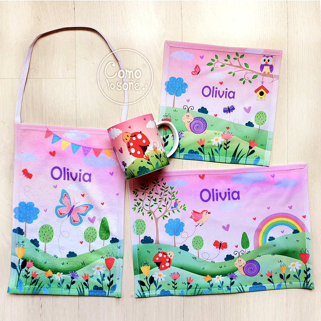 Bichitos, Set de Jardín con taza personalizado con Nombre