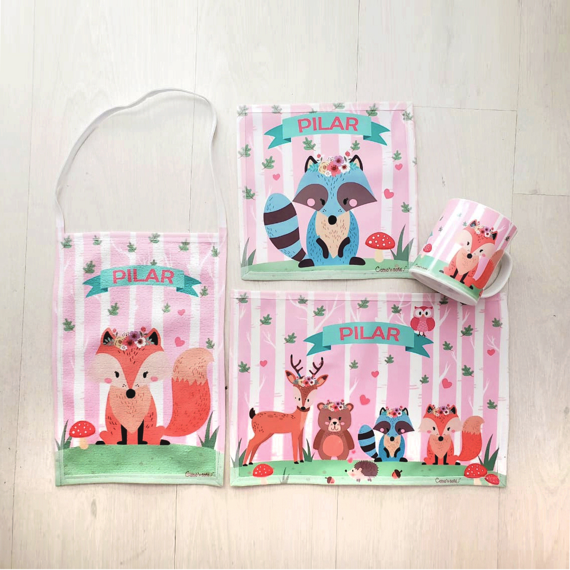 Nordico Rosa, Set de Jardín con taza personalizado con Nombre