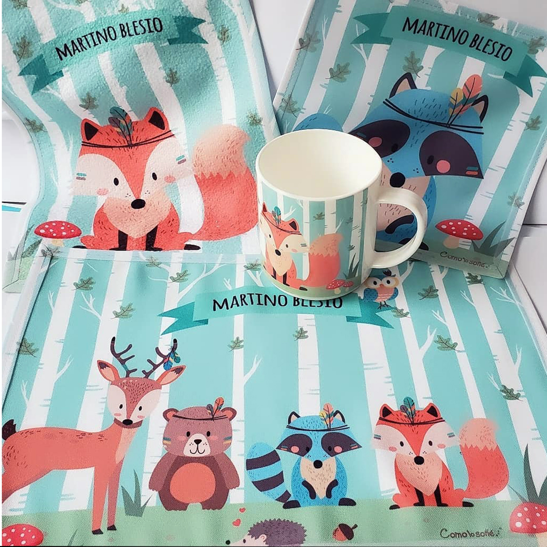Animales Nordicos, Set de Jardín con taza personalizado con Nombre - Imagen 2