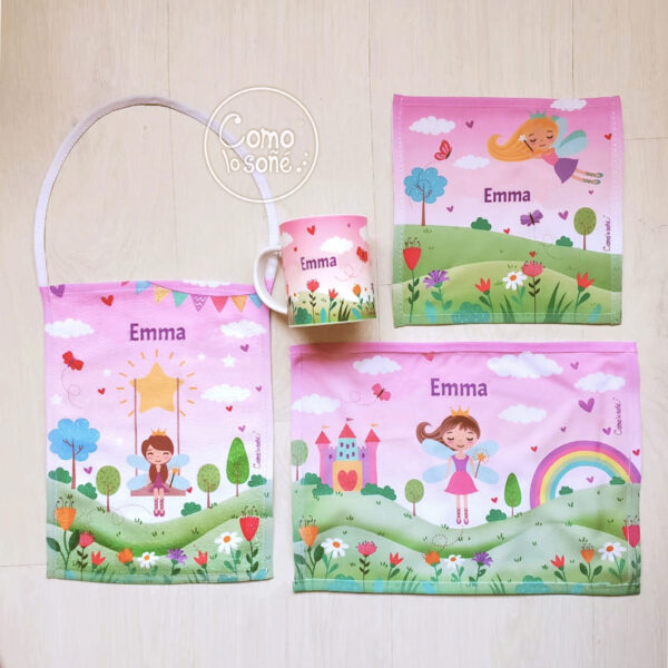 Hadas, Set de Jardín con taza personalizado con Nombre