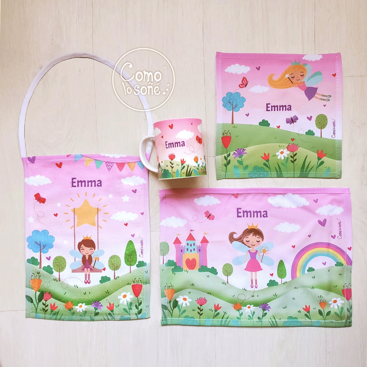 Hadas, Set de Jardín con taza personalizado con Nombre