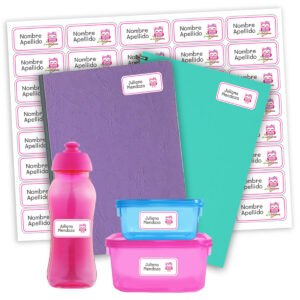 45 u. Rectangulares – Etiquetas de Vinilo lavables para Objetos, Utiles y Cuadernos