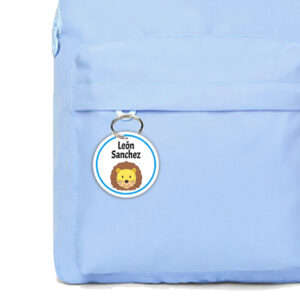 Llavero de plastico personalizado 4 cm. Para mochila, lunchera, bolso o cartuchera.