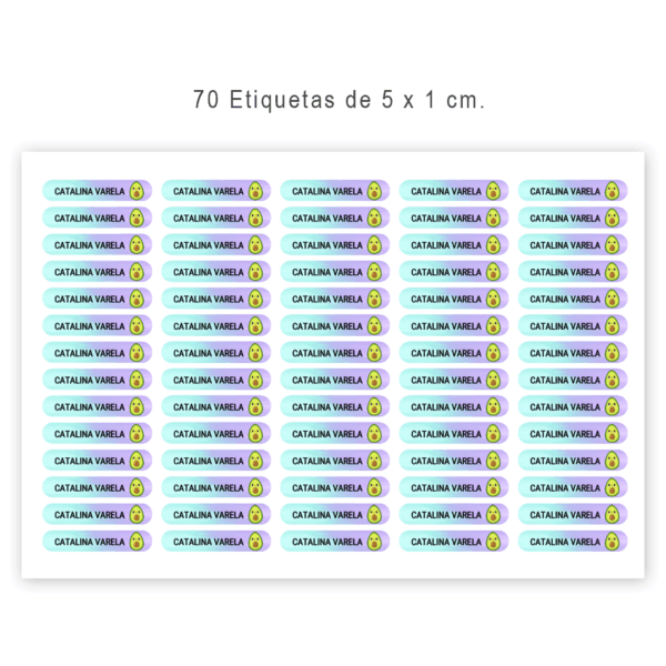 70 u. Para lápices, útiles y Objetos - Etiquetas de Vinilo lavables. - Imagen 2