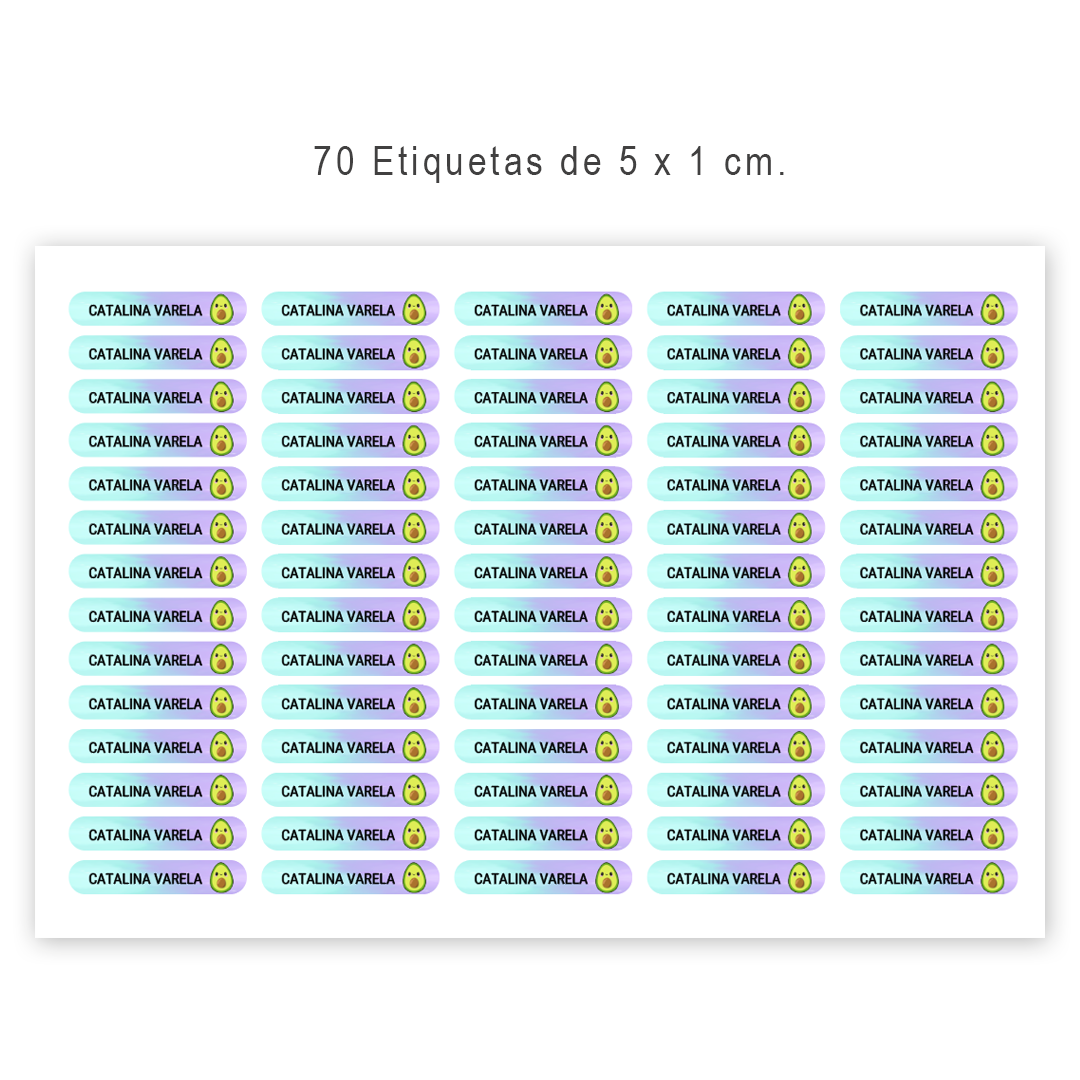 70 u. Para lápices, útiles y Objetos - Etiquetas de Vinilo lavables. - Imagen 2