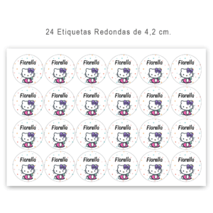 24 u. Redondas – Etiquetas de Vinilo lavables para Objetos y Utiles