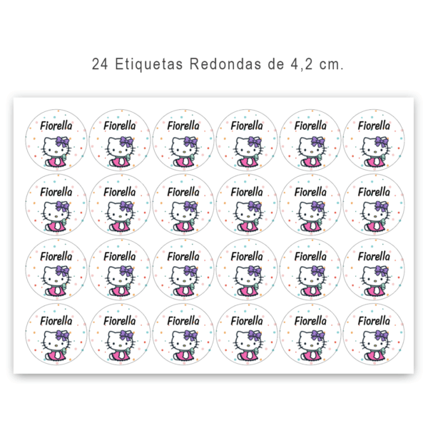 24 u. Redondas - Etiquetas de Vinilo lavables para Objetos y Utiles - Imagen 2