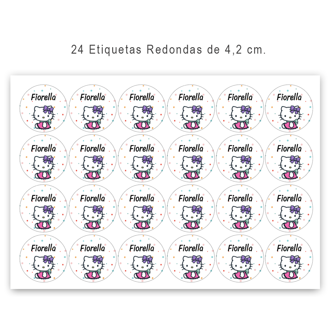 24 u. Redondas - Etiquetas de Vinilo lavables para Objetos y Utiles - Imagen 2
