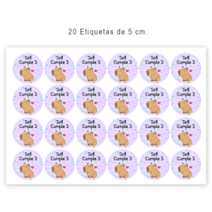20 u. Redondas – Etiquetas de Vinilo lavables para Objetos y Utiles