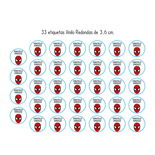 33 u. Redondas - Etiquetas de Vinilo lavables para Objetos y Utiles - Imagen 2