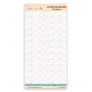 ETIQUETAS EXPRESS PARA ESCRIBIR de Tela termoadhesiva, para Ropa. En stock!!! Lunares