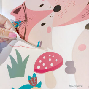 Wall Stickers Animalitos Nórdicos con Flores Vinilo para pared