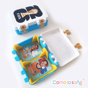 Caja para Figuritas del Mundial 2026 con divisor – Modelo: FIFA negro y oro