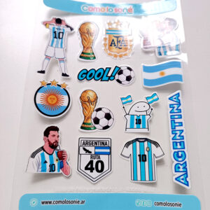 Calcos stickers DTF Uv para decorar botellas y objetos – Modelo Mundial futbol