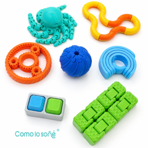 Juguetes Sensoriales para Ansiedad y Concentración – Fidget Toys – Kit Antiestrés 3D – Colores vivos