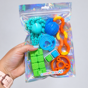Juguetes Sensoriales para Ansiedad y Concentración – Fidget Toys – Kit Antiestrés 3D – Colores vivos