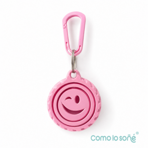 Llavero Fidget 3D Giratorio Giroscópico | Antiestrés para Mochila y Llaves – Carita feliz – Rosa