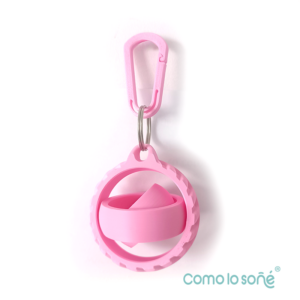 Llavero Fidget 3D Giratorio Giroscópico | Antiestrés para Mochila y Llaves – Carita feliz – Rosa