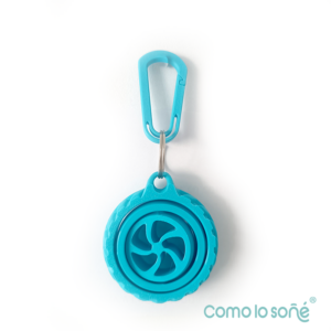 Llavero Fidget 3D Giratorio Giroscópico | Antiestrés para Mochila y Llaves – Rueda – Celeste