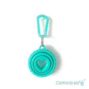 Llavero Fidget 3D Giratorio Giroscópico | Antiestrés para Mochila y Llaves – Corazón – Verde aqua
