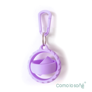Llavero Fidget 3D Giratorio Giroscópico | Antiestrés para Mochila y Llaves – Carita felíz – Lila