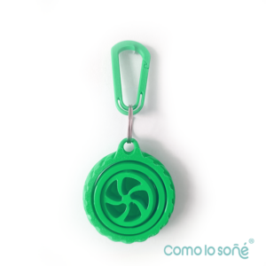 Llavero Fidget 3D Giratorio Giroscópico | Antiestrés para Mochila y Llaves – Rueda – Verde Manzana