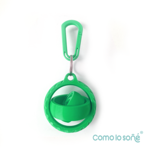 Llavero Fidget 3D Giratorio Giroscópico | Antiestrés para Mochila y Llaves – Rueda – Verde Manzana