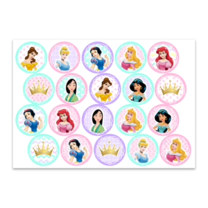 30 stickers para bolsita de souvenirs, de papel redondos de 5 cm.