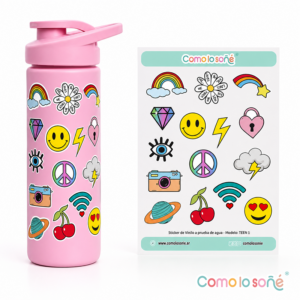 Calcos stickers DTF Uv para decorar botellas y objetos – Modelo T