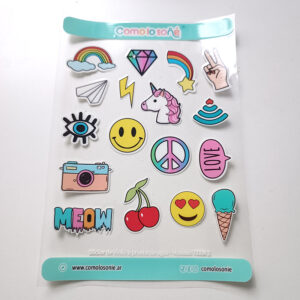 Calcos stickers DTF Uv para decorar botellas y objetos – Modelo T