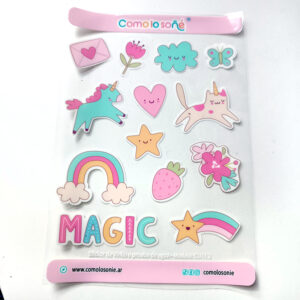 Calcos stickers DTF Uv para decorar botellas y objetos – Modelo Cute 2